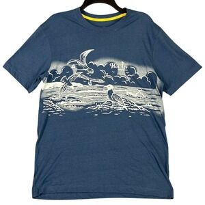 Howler Brothers Mens M Blue Seagull Graphic‎ Shirt Coastal Casual Preppy Ocean